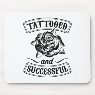 Alfombrilla De Ratón Tatuado y Exitoso Rosas Florales Tatuaje Divertido