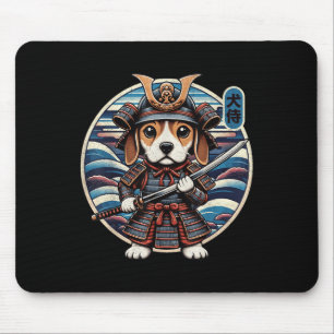 Alfombrilla De Ratón Tatuaje de perro samurai japonés, Beagle Kawaii Ni