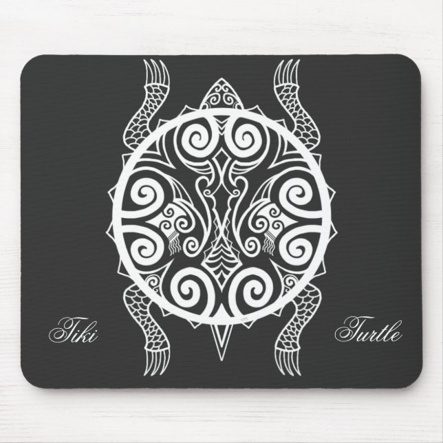 Alfombrilla De Ratón Tatuaje de tortuga tiki (Frente)