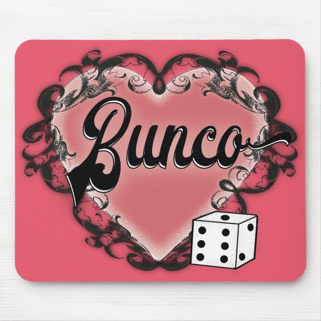Alfombrilla De Ratón tatuaje del corazón de bunco (Frente)