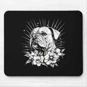 Alfombrilla De Ratón Tatuaje estilo retro de perro de bulldog
