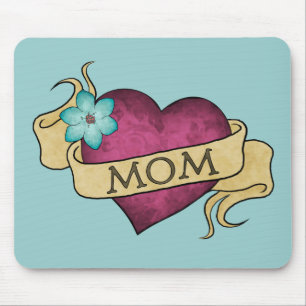 Alfombrilla De Ratón Tatuaje Mousepad del corazón de la mamá
