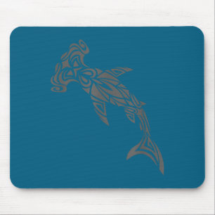Alfombrilla De Ratón Tatuaje tribal hawaiano polinesio de tiburón marti