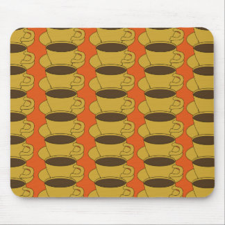 Alfombrilla De Ratón Tazas de café retras en mousepad anaranjado