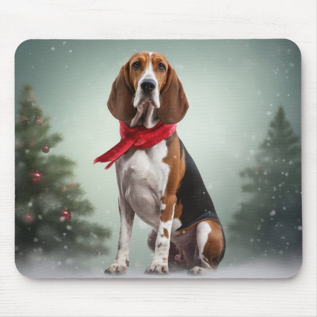 Alfombrilla De Ratón Té a Walker perros callejeros en Navidades de niev (Frente)