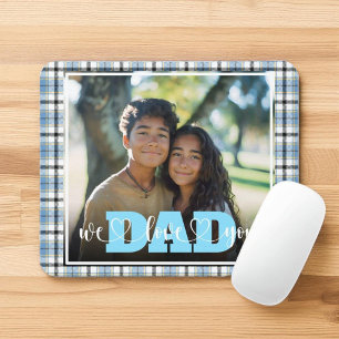 Alfombrilla De Ratón Te Ama Papá Personalizado Blue Plaid