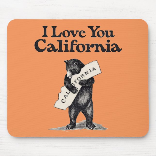 Alfombrilla De Ratón Te amo abrazo de oso de California (Frente)