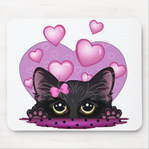 Alfombrilla De Ratón Te amo cojín de ratón del gatito