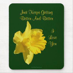 Alfombrilla De Ratón Te Amo Daffodil Flower Photo Mousepad