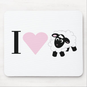 Alfombrilla De Ratón Te amo lindas ovejas personalizados