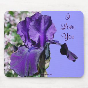 Alfombrilla De Ratón Te Amo Morple Iris Flower Photo Mousepad
