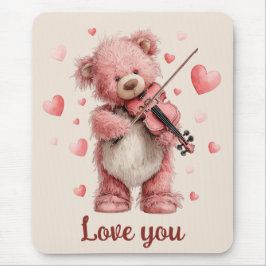 Alfombrilla De Ratón Te Amo Teddy con Violín