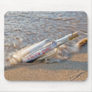 Alfombrilla De Ratón Te amo un mensaje en una botella
