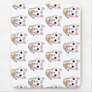 Alfombrilla De Ratón té de burbuja de gatos de Kawaii