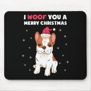 Alfombrilla De Ratón Te Deseo una Feliz Navidad Bulldog Francés Amor Pe