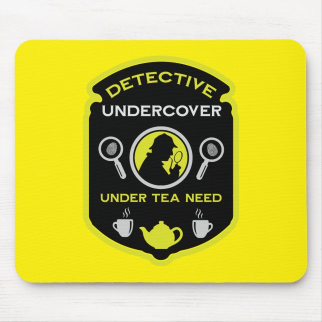 Alfombrilla De Ratón Té divertidísimo tema de detectives (Frente)