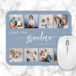 Alfombrilla De Ratón Te quiero abuela 8 Collage de fotos Dusty Blue<br><div class="desc">Dale a la abuela un regalo que ella apreciará. Esta almohadilla de ratón de collage de fotos muestra ocho de sus fotos cuadradas favoritas de los nietos, junto con el mensaje "Te amo abuela". La palabra "abuela" aparece en un elegante guión de escritura a mano gris a carbón vegetal con...</div>