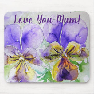 Alfombrilla De Ratón Te quiero Mamá Morado Floral Computadora Ratón Mat