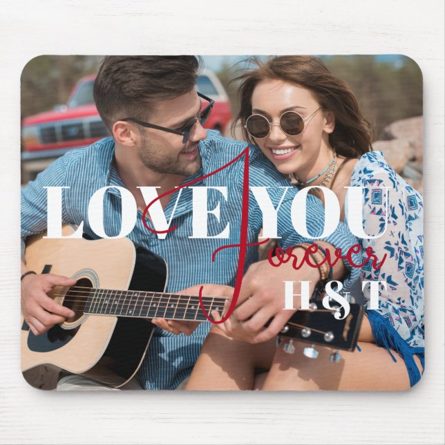 Alfombrilla De Ratón Te quiero por siempre moderna foto Personalizado d (Frente)