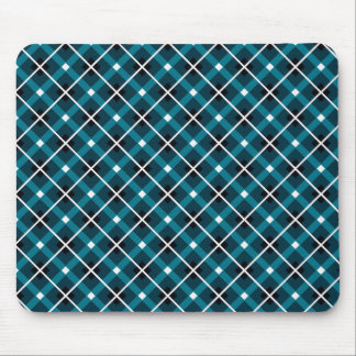 Alfombrilla De Ratón Teal & Navy Geometric Grid Pattern