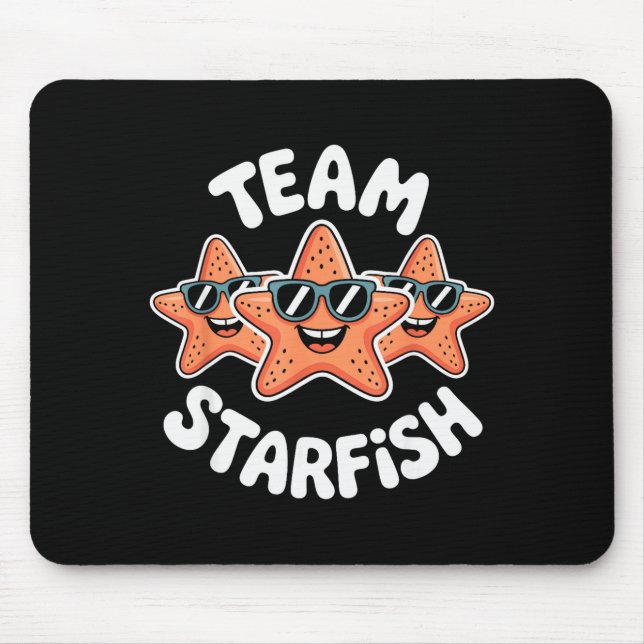 Alfombrilla De Ratón Team Starfish Cool Sungles Ocean Cartoon Crew Funn (Frente)