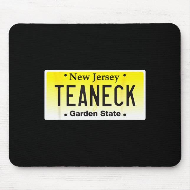 Alfombrilla De Ratón Teaneck New Jersey Hometown Nj License Plate Graph (Frente)