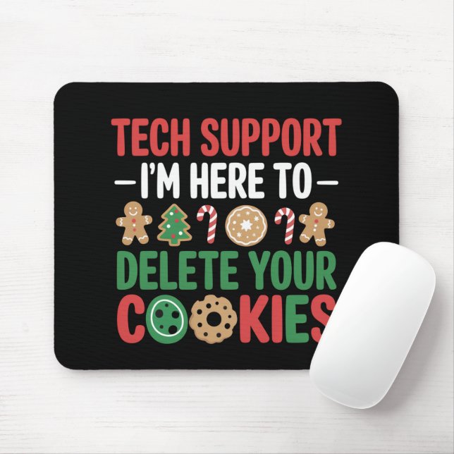 Alfombrilla De Ratón Tech Support Christmas Cookies Funny Work  (Con ratón)