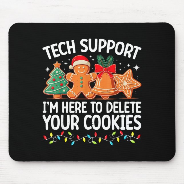 Alfombrilla De Ratón Tech Suprt Christmas Cookies Women Men Funny Chris (Frente)