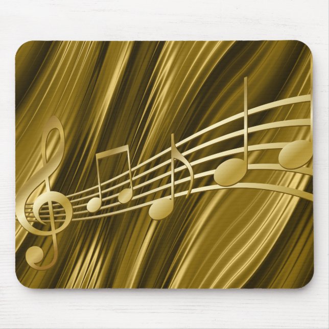 Alfombrilla De Ratón Tecla de violín dorada (Frente)