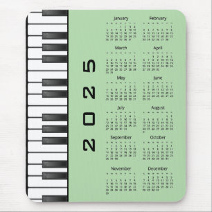 Alfombrilla De Ratón Teclado de piano 2025 Mousepad de calendario