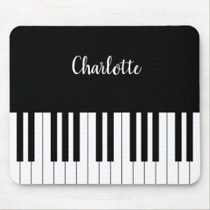 Alfombrilla De Ratón Teclado simple de piano negro y blanco
