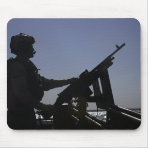 Alfombrilla De Ratón Técnico armado con ametralladora M240 en Irak