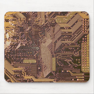 Alfombrilla De Ratón Tecnología de placa de circuito cibernético dorado