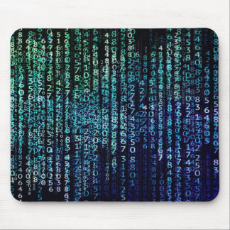 Alfombrilla De Ratón Tecnología Matriz Código binario Azul Verde