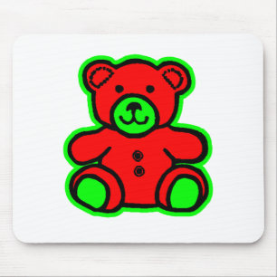 Alfombrilla De Ratón Teddy Bear Verde Rojo El MUSEO Zazzle Regalos