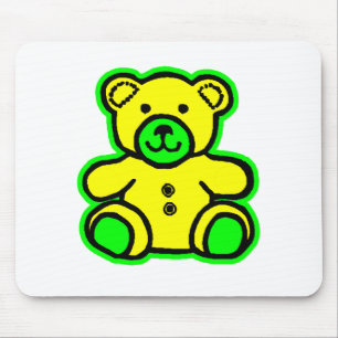 Alfombrilla De Ratón Teddy Oso Amarillo Verde El MUSEO Zazzle Regalos