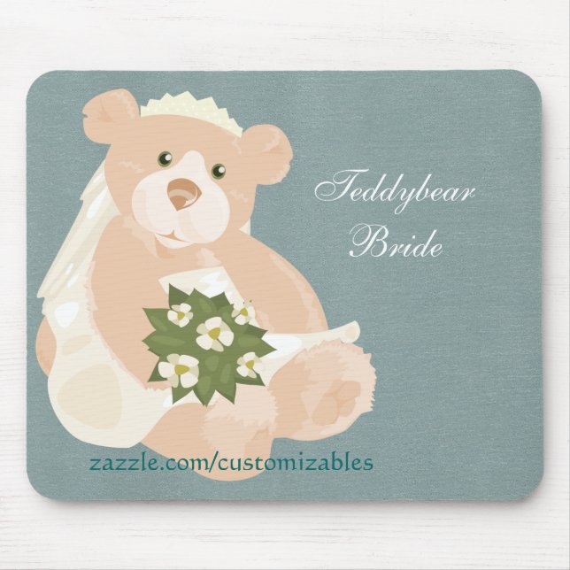 Alfombrilla De Ratón Teddybear Bride Mousepad (Frente)