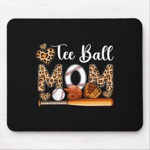 Alfombrilla De Ratón Tee Ball Cute Mom Leopardo Costume madre de béisbo