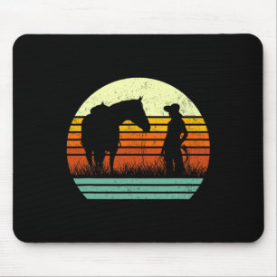 Alfombrilla De Ratón Tee De Amante De Caballos Retro Para Mujeres Y Cam