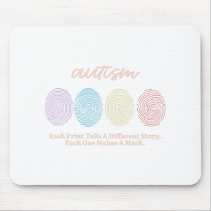 Alfombrilla De Ratón Tees de autismo de huellas digitales