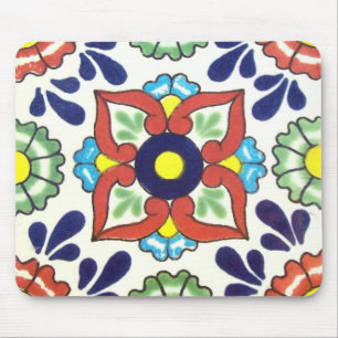 Alfombrilla De Ratón Teja de Talavera del mexicano (rojo, verde,