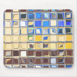 Alfombrilla De Ratón Tejas azules del vidrio del ~ del café