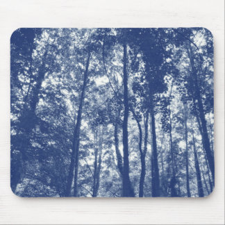 Alfombrilla De Ratón Tejido de bosques - Efecto cianotipio