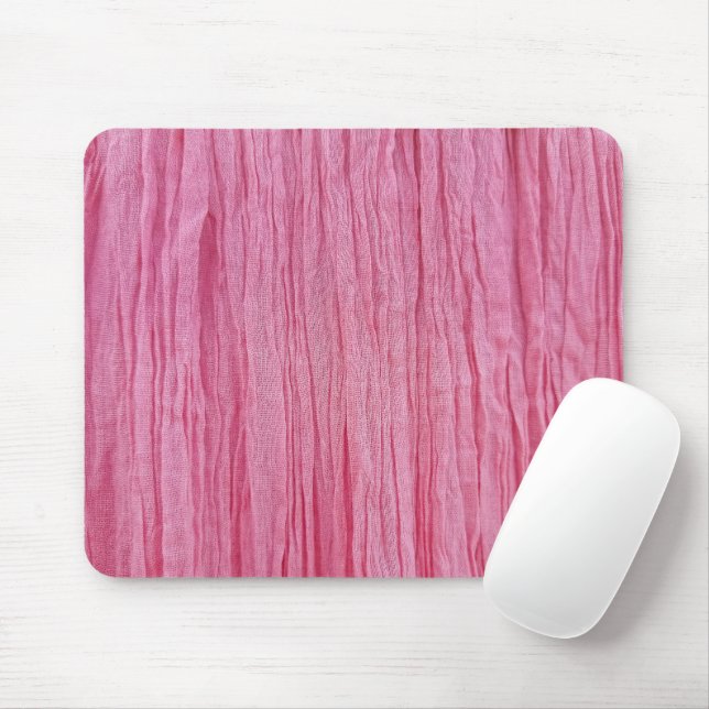 Alfombrilla De Ratón Tejido de crepe rosado arrugado (Con ratón)