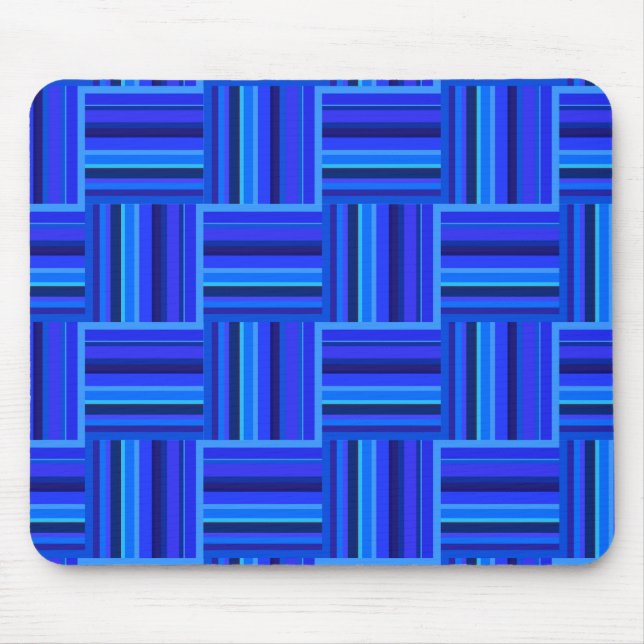Alfombrilla De Ratón Tejido de rayas azules (Frente)