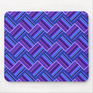 Alfombrilla De Ratón Tejidos de rayas azules y violetas