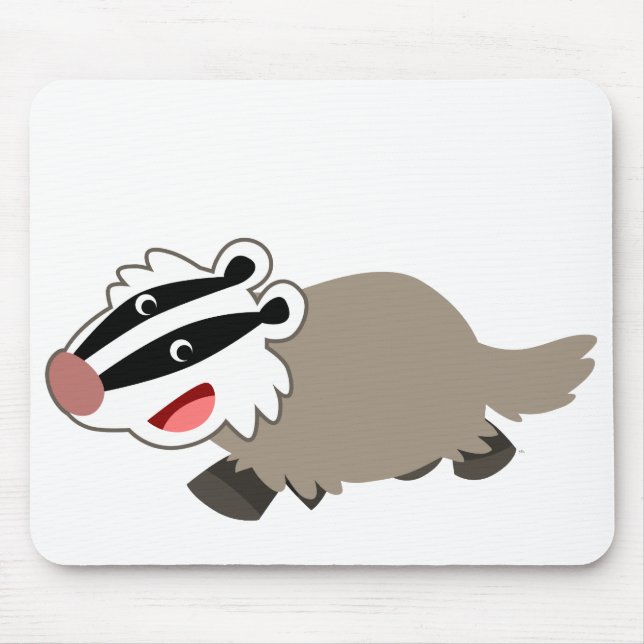 Alfombrilla De Ratón Tejón lindo Mousepad del dibujo animado (Frente)