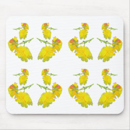 Alfombrilla De Ratón Tela rosa amarilla.