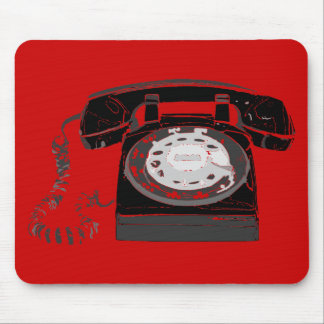 Alfombrilla De Ratón Teléfono retro en Mousepad rojo