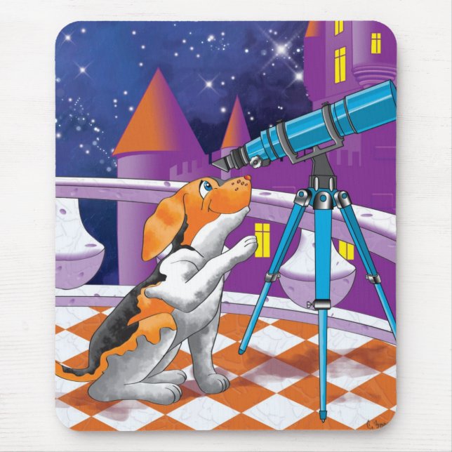 Alfombrilla De Ratón telescopio de perros (Frente)